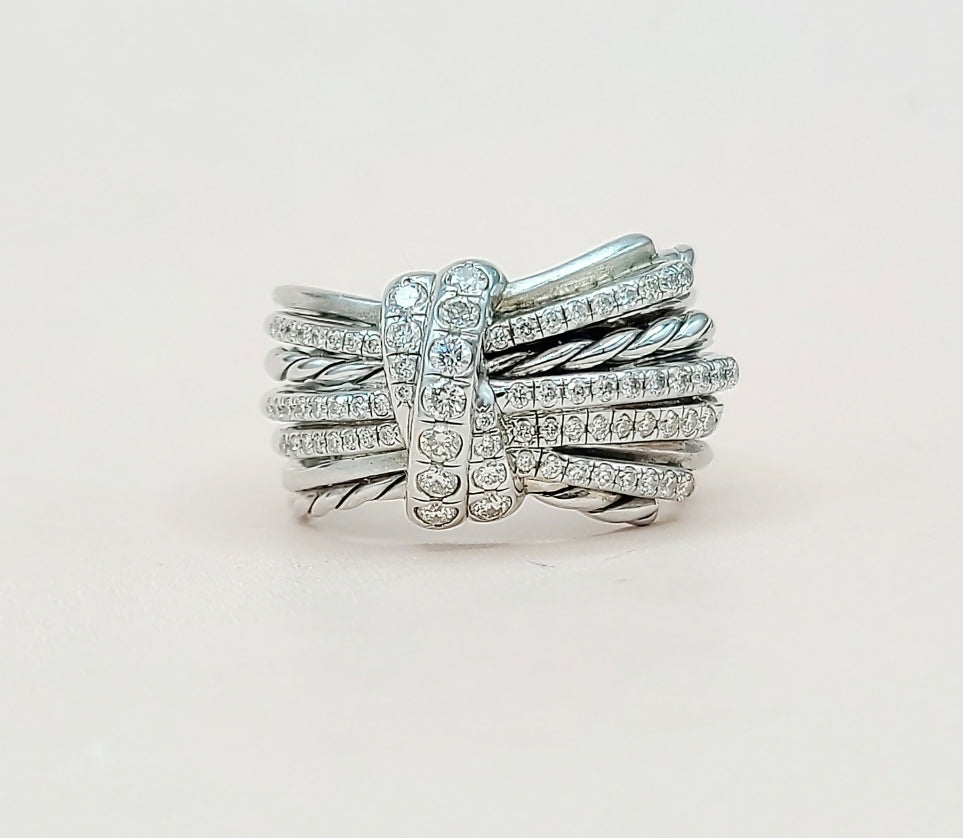  David Yurman Wide Anjelika Ring-With Diamonds-