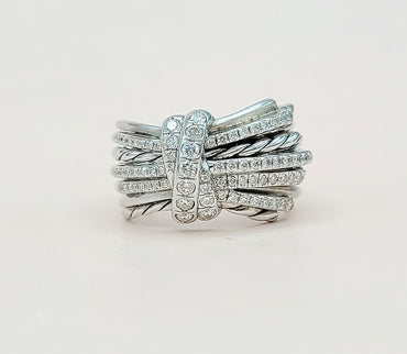  David Yurman Wide Anjelika Ring-With Diamonds-
