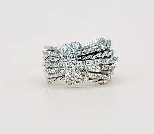 David Yurman Wide Anjelika Ring With Diamonds 