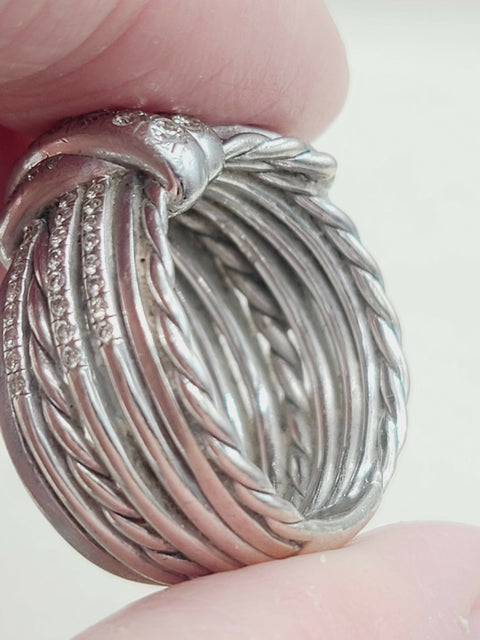  David Yurman Wide Anjelika Ring-With Diamonds-