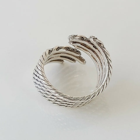  David Yurman Willow Open Four Row Ring – Diamonds