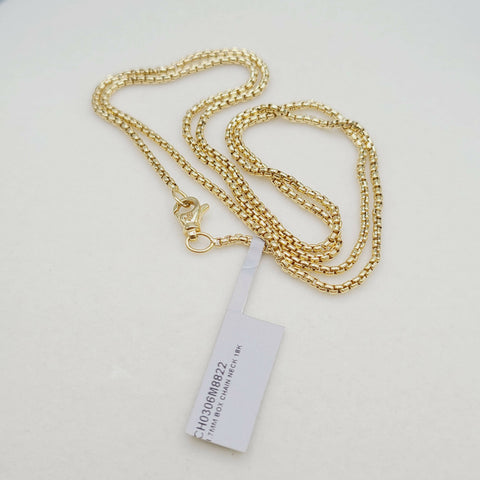 David Yurman 1.7mm Box Chain Necklace in 18k Gold, 22”