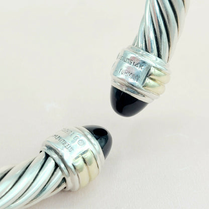 hallmark David Yurman 10mm Cable Bracelet With Black Onyx and Gold