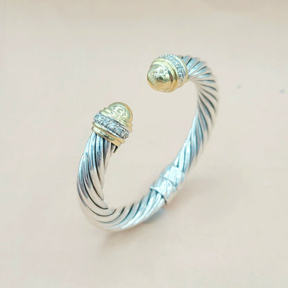 David Yurman 10mm Cable Gold Dome Diamond Bracelet | Certified  AYW Luxury #