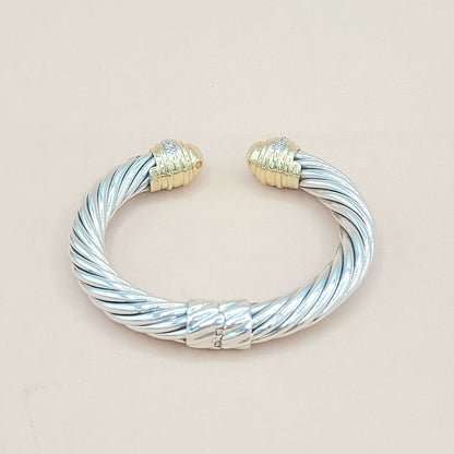 David Yurman 10mm Cable Gold Dome Diamond Bracelet | Certified  AYW Luxury #