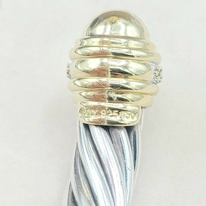 David Yurman 10mm Cable Gold Dome Diamond Bracelet | Certified  AYW Luxury #