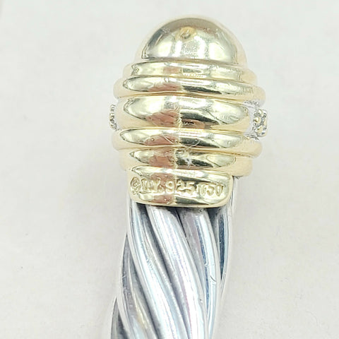  David Yurman 10mm Gold Dome Diamond Bracelet