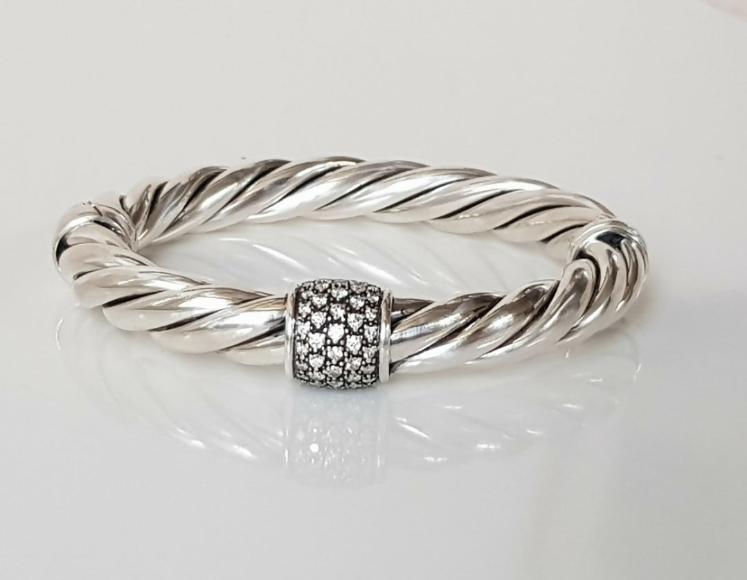 David Yurman 10mm Metro Diamond Station Bracelet