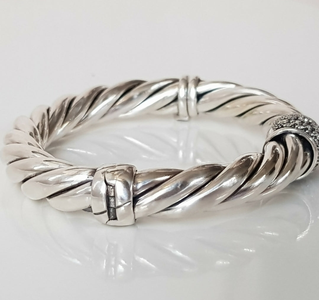 David Yurman 10mm Metro Diamond Station Bracelet