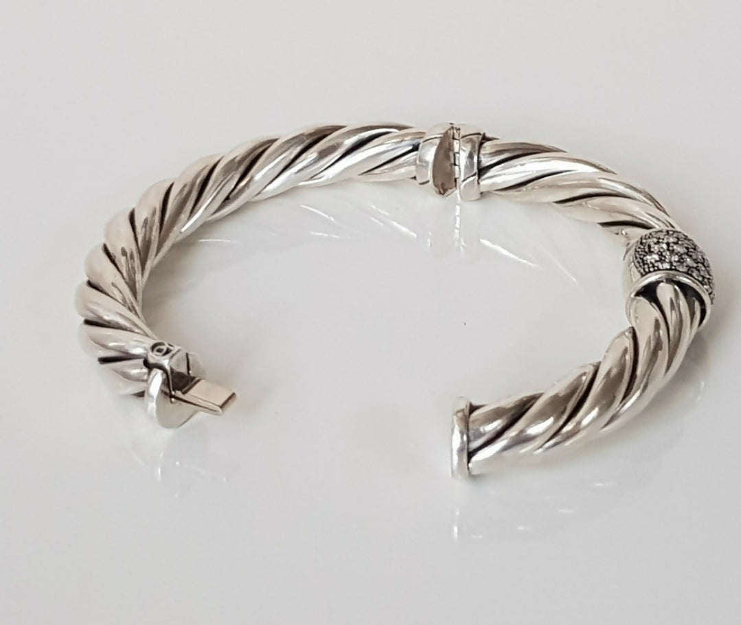 David Yurman 10mm Metro Diamond Station Bracelet