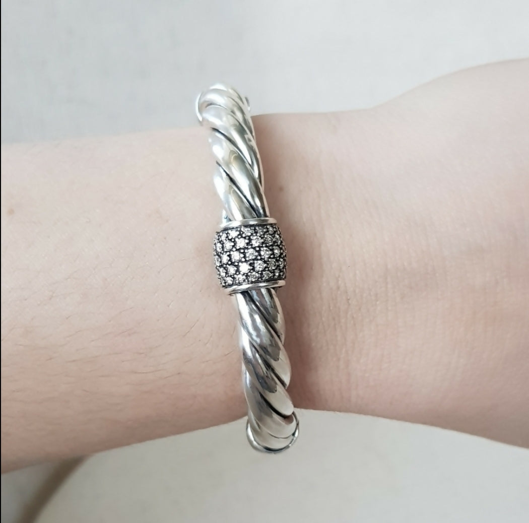 David Yurman 10mm Metro Diamond Station Bracelet