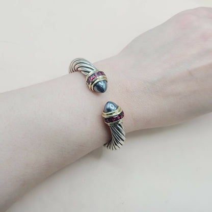 David Yurman 10mm Renaissance Hematite Rhodolite Garnet with Gold