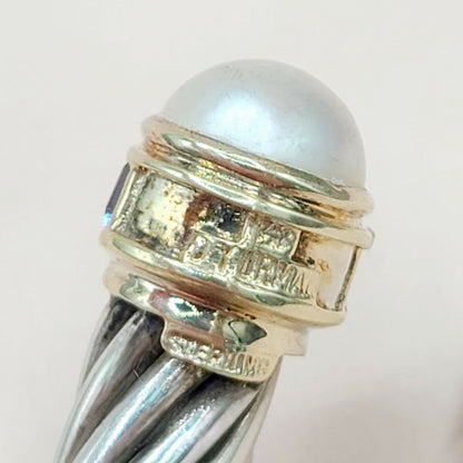 hallmark of David Yurman 10mm Renaissance Pearl, Iolite & 14K Gold Bracelet