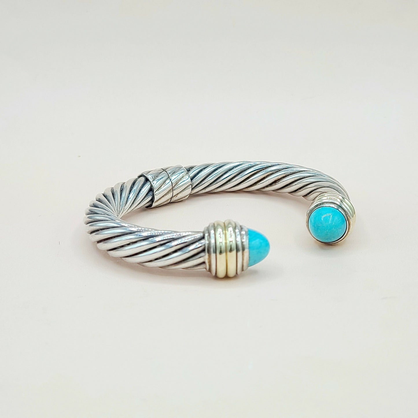 David Yurman 10mm Turquoise Silve Gold Bracelet