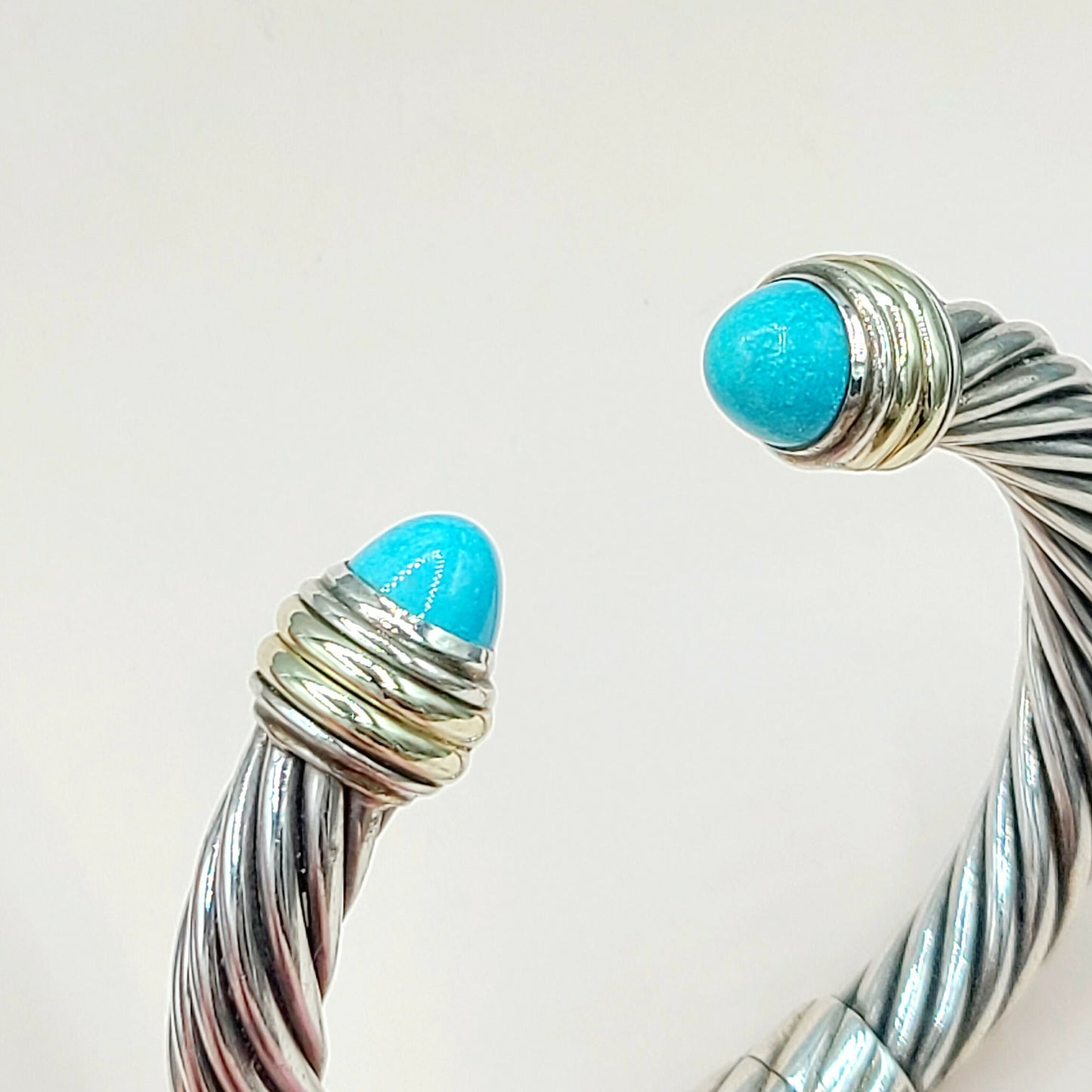 David Yurman 10mm Turquoise Silve Gold Bracelet