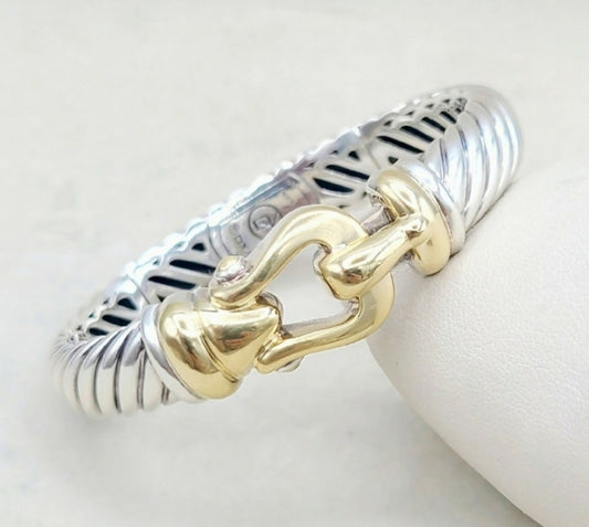 David Yurman 10mm Waverly Cable Bracelet With Gold