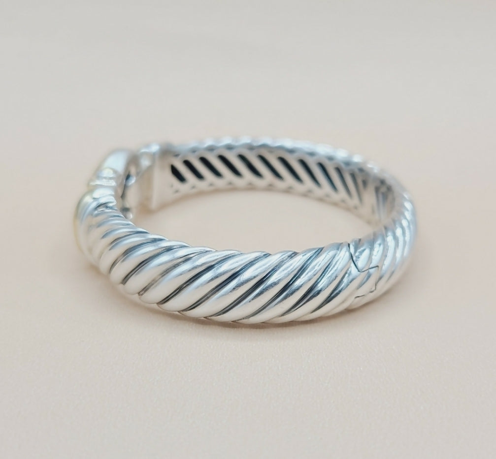 David Yurman 10mm Waverly Cable Bracelet With Gold