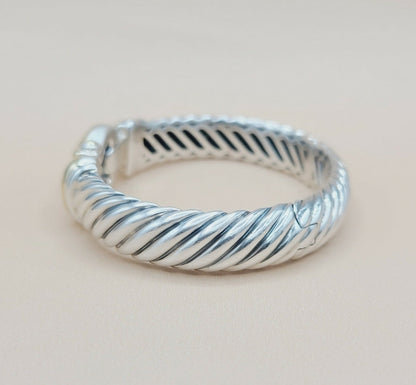 David Yurman 10mm Waverly Cable Bracelet With Gold