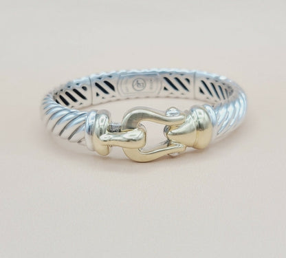 David Yurman 10mm Waverly Cable Bracelet With Gold