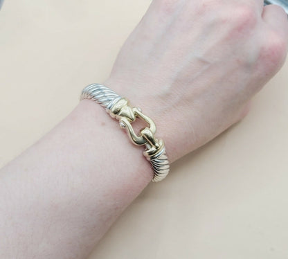 David Yurman 10mm Waverly Cable Bracelet With Gold