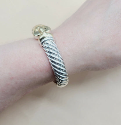 David Yurman 10mm Waverly Cable Bracelet With Gold