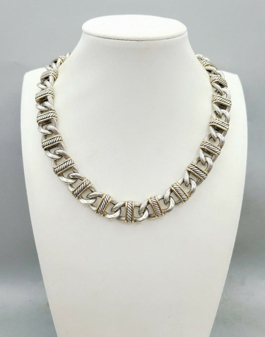 David Yurman 14mm Madison Link Necklace With Gold