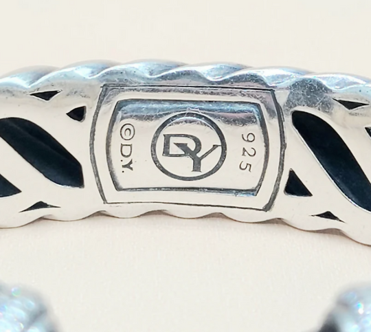  David Yurman 15mm Waverly Black Onyx Diamond Bracelet