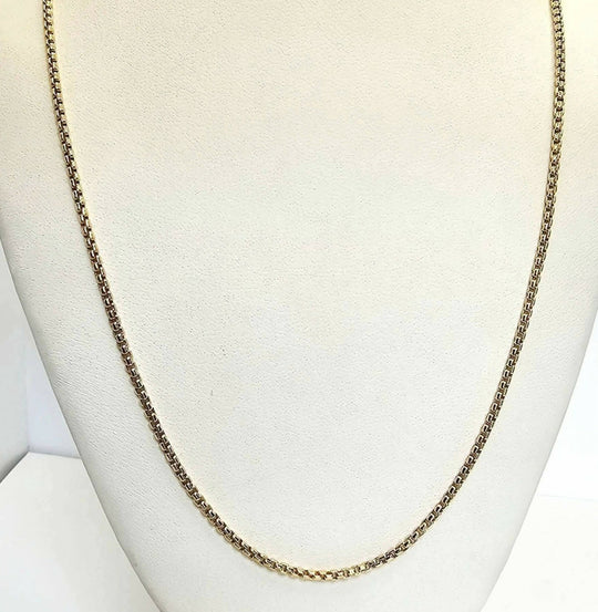 David Yurman 18K Gold Adjustable Box Chain Slider Necklace 38"