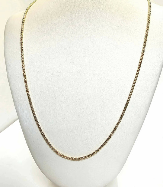 David Yurman 18K Gold Adjustable Box Chain Slider Necklace 38"