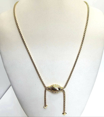 David Yurman 18K Gold Adjustable Box Chain Slider Necklace 38"
