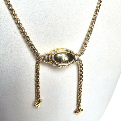 hallmark David Yurman 18K Gold Adjustable Box Chain Slider Necklace 38"