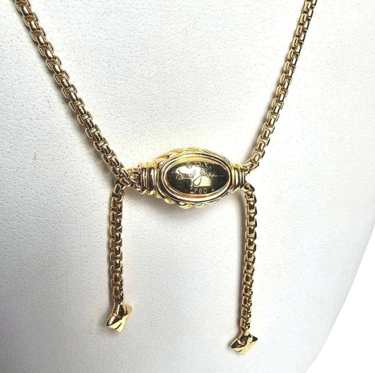 hallmark David Yurman 18K Gold Adjustable Box Chain Slider Necklace 38"