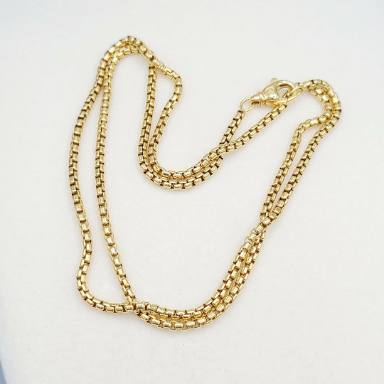 David Yurman 2.7mm Box Chain Necklace in 18k Gold, 23.25”