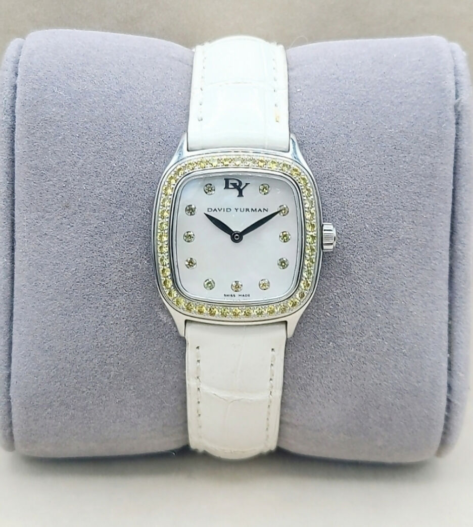 David Yurman 25mm Thoroughbred 25mm Watch With Yellow Sapphire