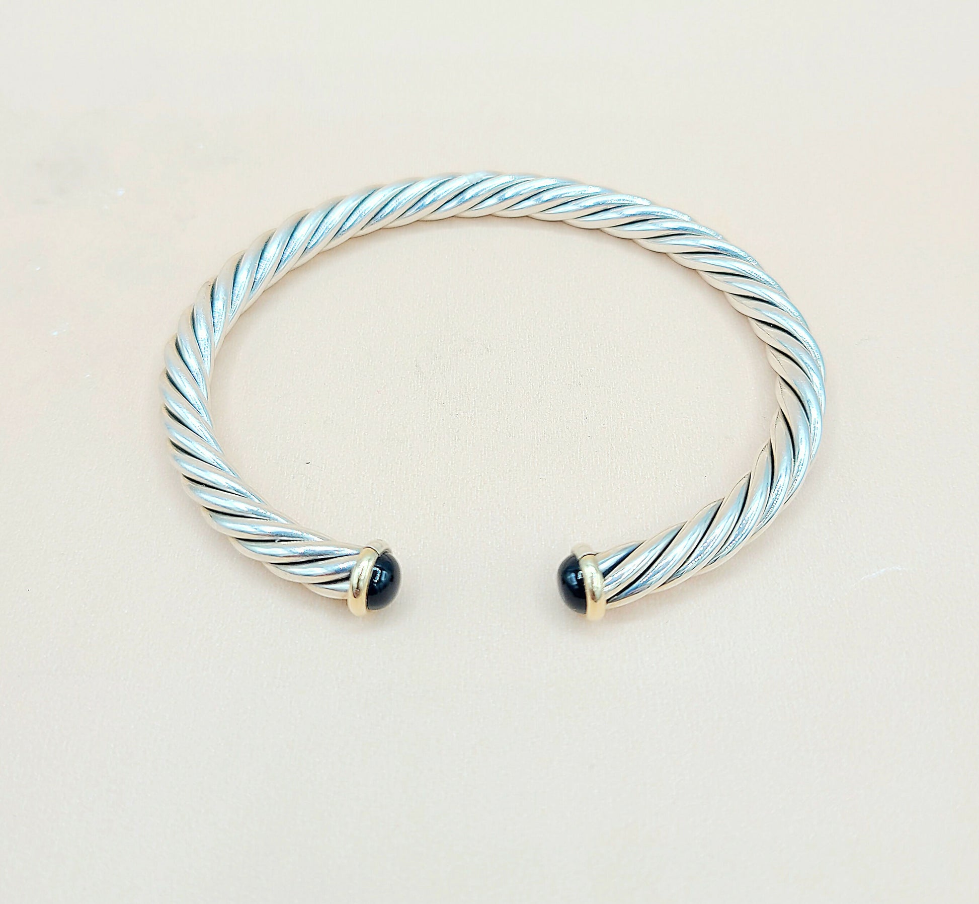 David Yurman Black Onyx Cable Cuff Bracelet | Certified Pre-Owned  AYW Luxury #