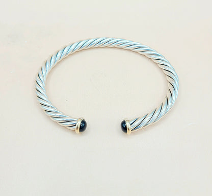 David Yurman Black Onyx Cable Cuff Bracelet | Certified Pre-Owned  AYW Luxury #