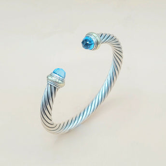  David Yurman 7mm Blue Topaz Cable Bracelet