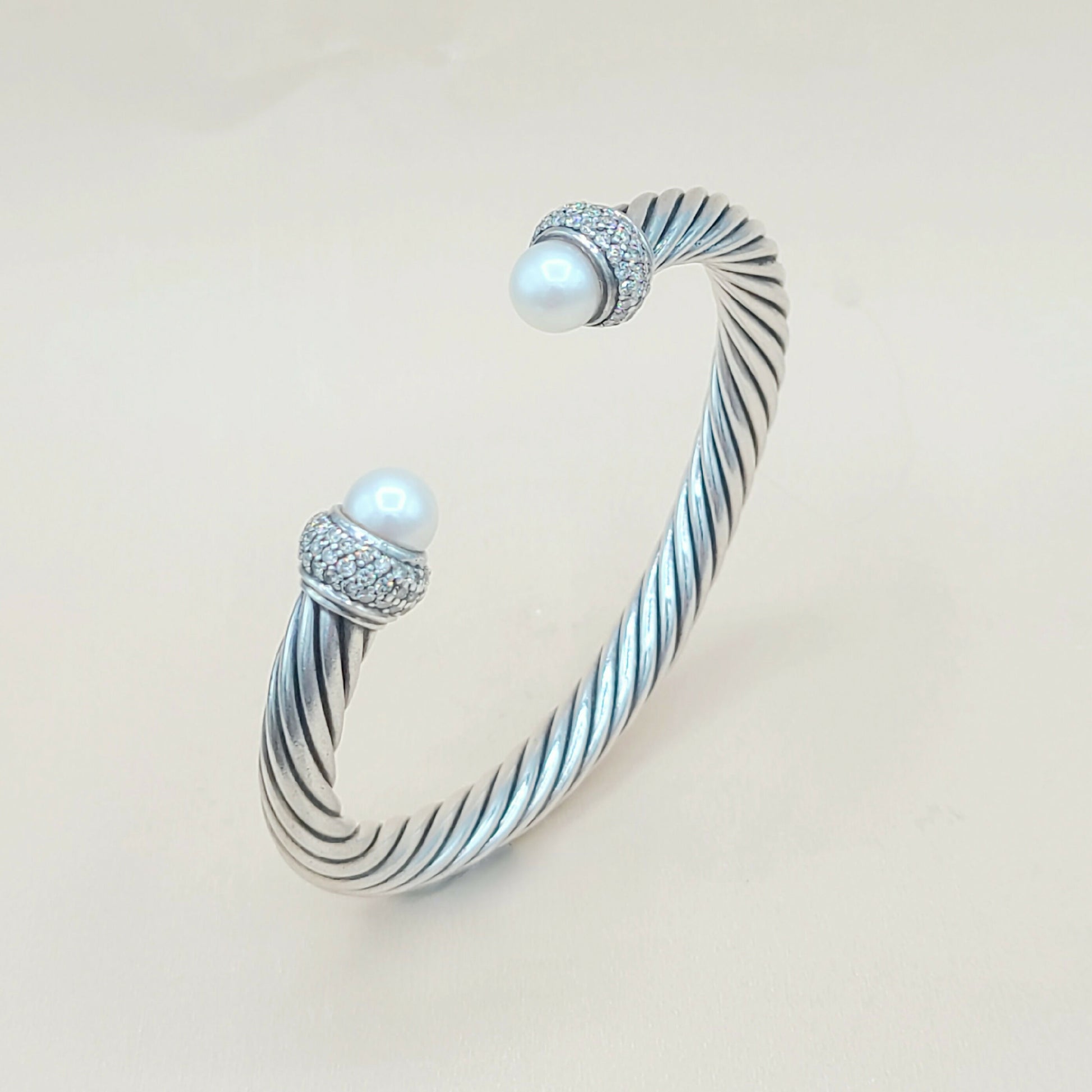 David Yurman Candy Pearl Diamond Cable Bracelet | Certified Pre-Owned  AYW Luxury #