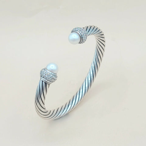  David Yurman 7mm Candy Pearl Diamond Bracelet
