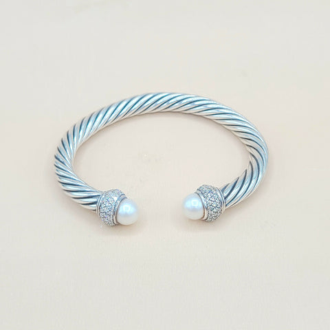  David Yurman 7mm Candy Pearl Diamond Bracelet