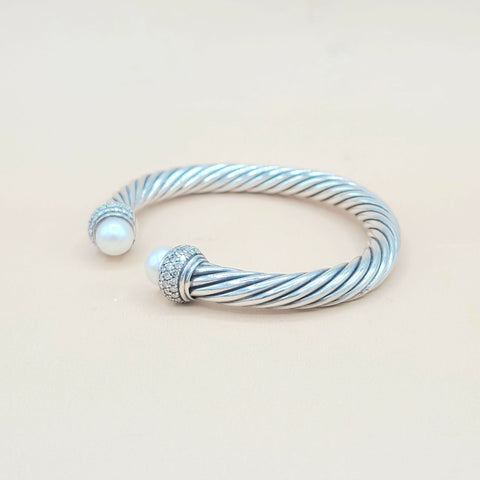  David Yurman 7mm Candy Pearl Diamond Bracelet
