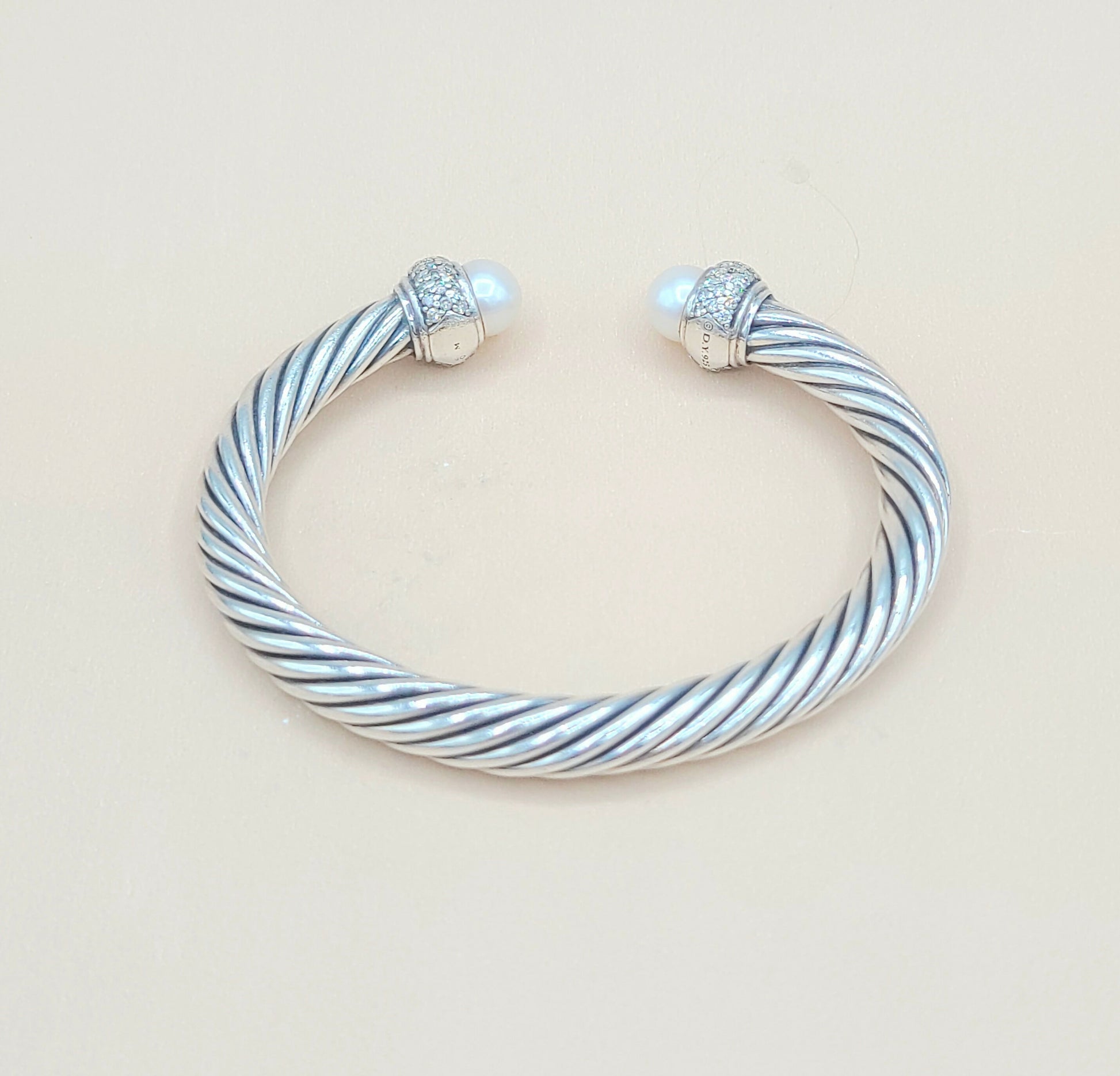 David Yurman Candy Pearl Diamond Cable Bracelet | Certified Pre-Owned  AYW Luxury #