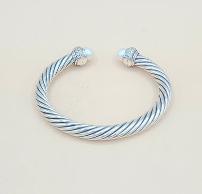 David Yurman Candy Pearl Diamond Cable Bracelet | Certified Pre-Owned  AYW Luxury #