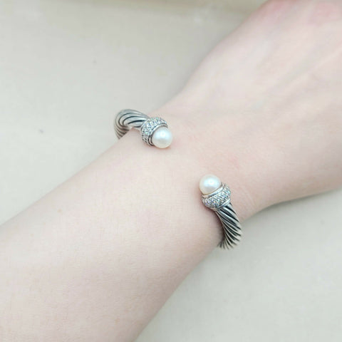 David Yurman 7mm Candy Pearl Diamond Bracelet