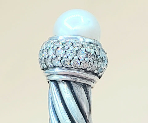  David Yurman 7mm Candy Pearl Diamond Bracelet
