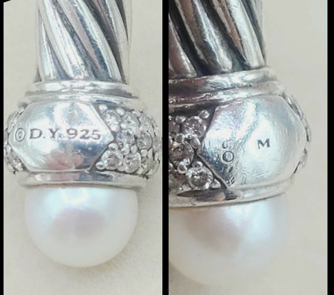  David Yurman 7mm Candy Pearl Diamond Bracelet