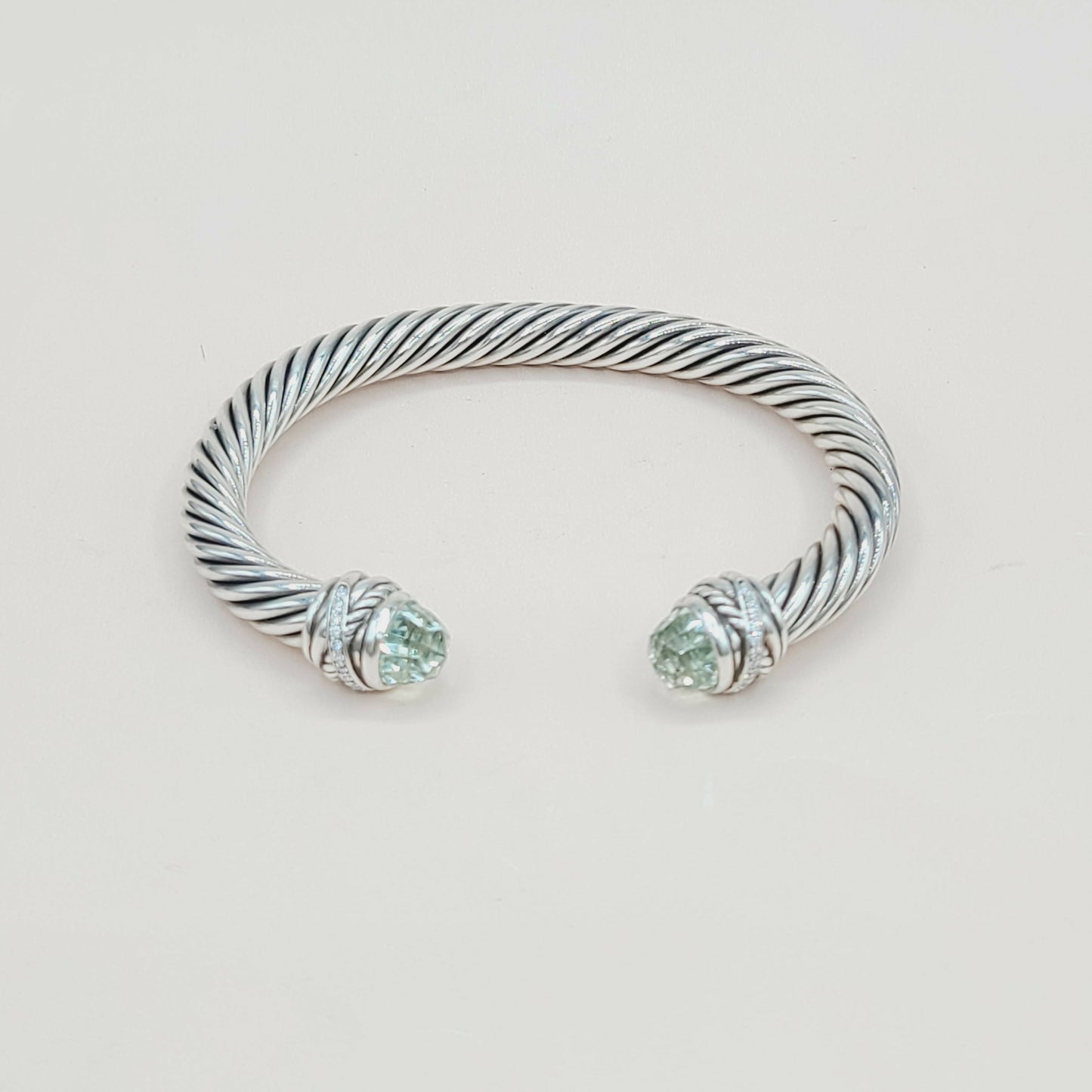  David Yurman-7mm Crossover-Prasiolite Diamond Bracelet