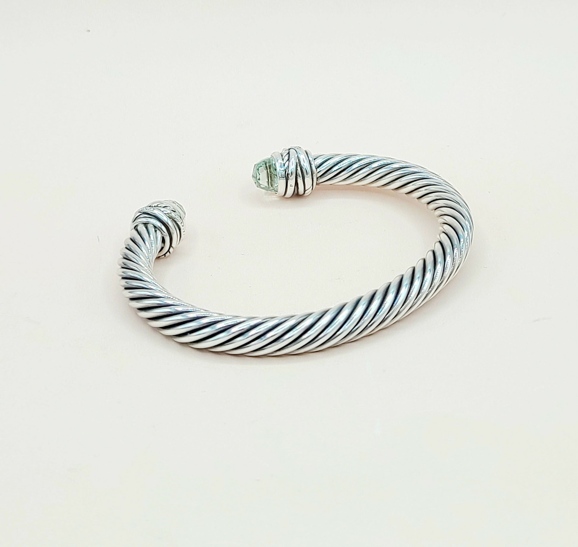  David Yurman-7mm Crossover-Prasiolite Diamond Bracelet