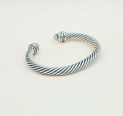  David Yurman-7mm Crossover-Prasiolite Diamond Bracelet