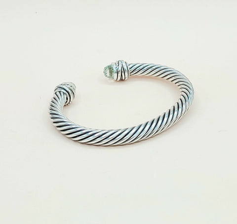  David Yurman-7mm Crossover-Prasiolite Diamond Bracelet